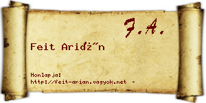 Feit Arián névjegykártya